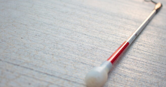 long white cane